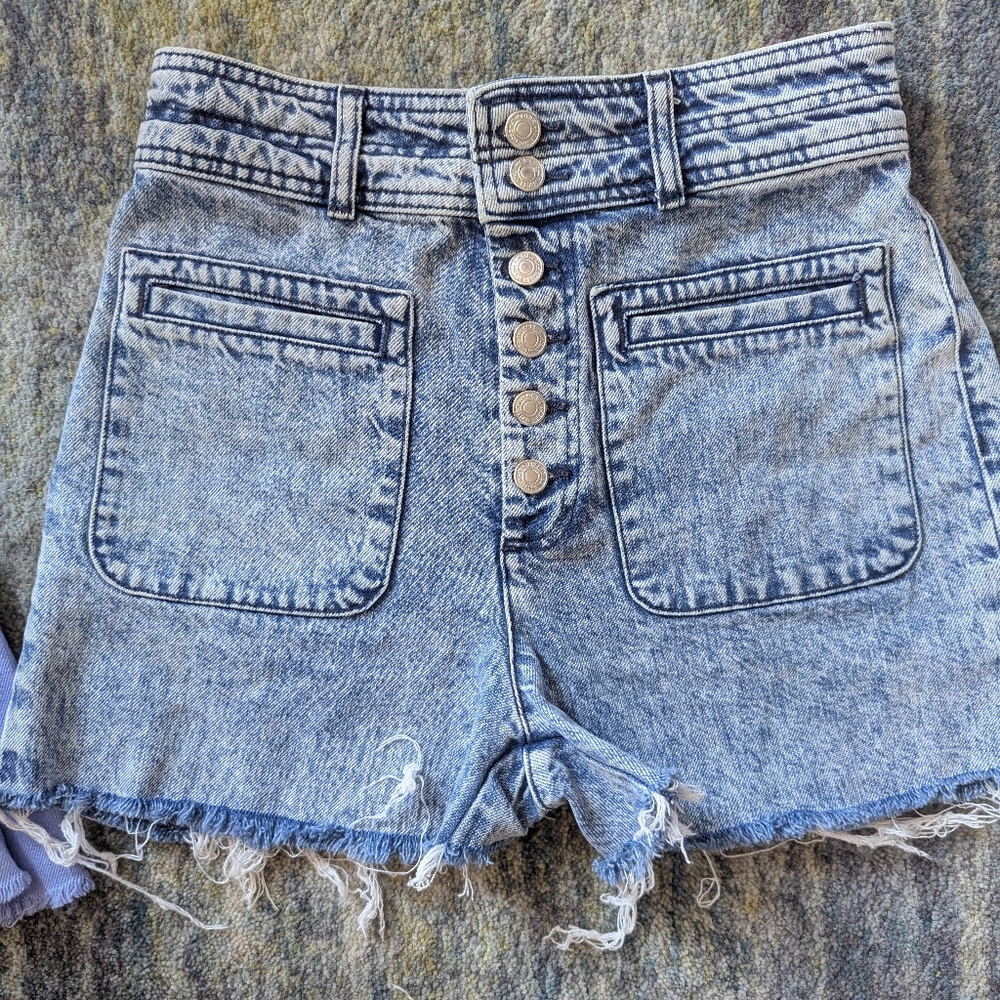 We The Free High Rise Distressed Shorts